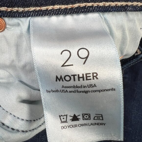 Mother Mid Rise Dazzler Jeans Denim Ankle Fray Off Limits Dark Wash 29 - Picture 16 of 16